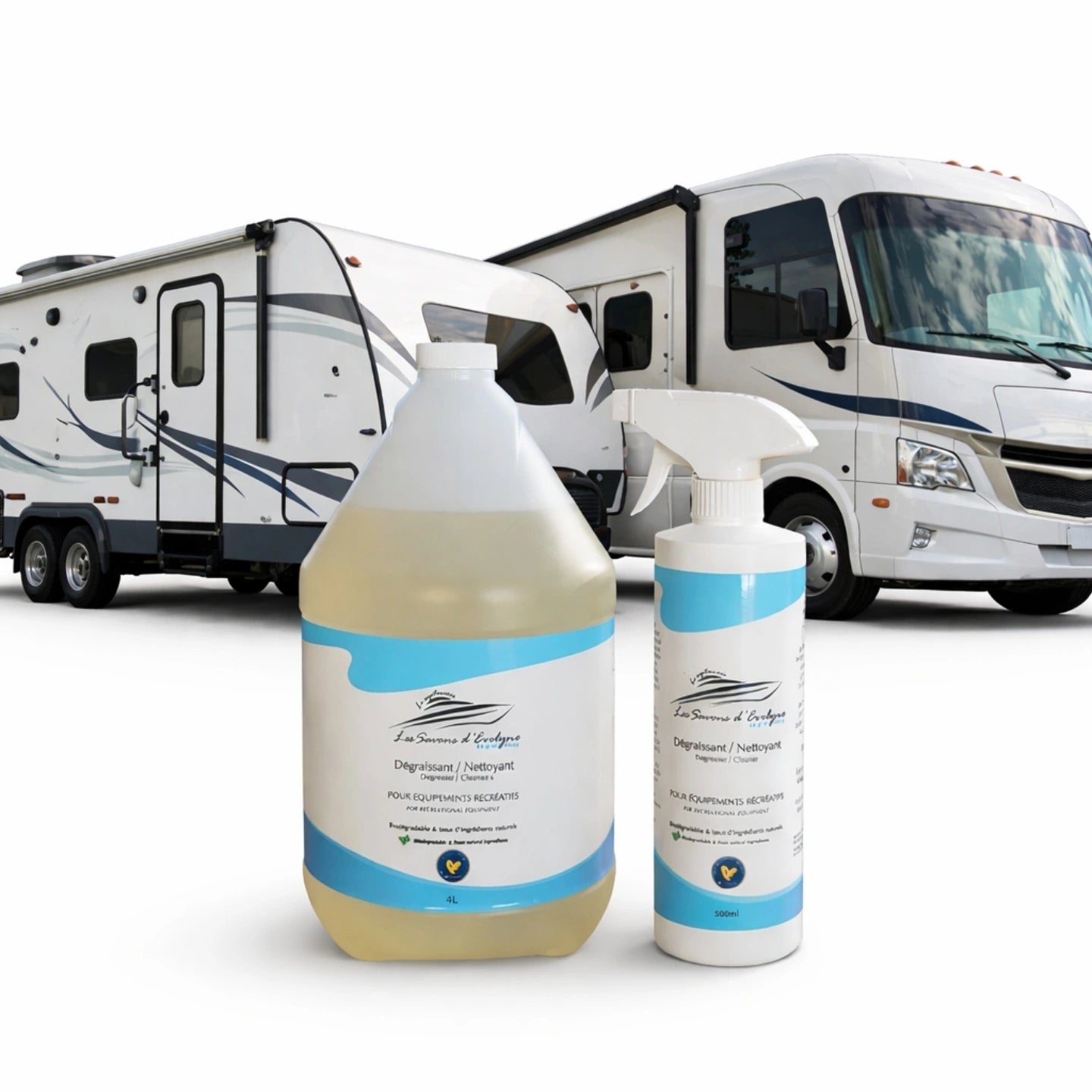 Savon nettoyant dégraissant pour coque à bateau, roulotte, VTT - produits de nettoyage pour véhicules récréatifs.